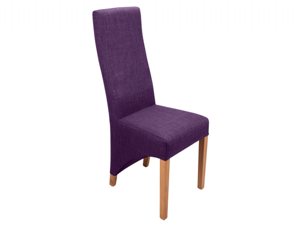 Baxter Plum Linen Pair of Fabric Dining Chairs