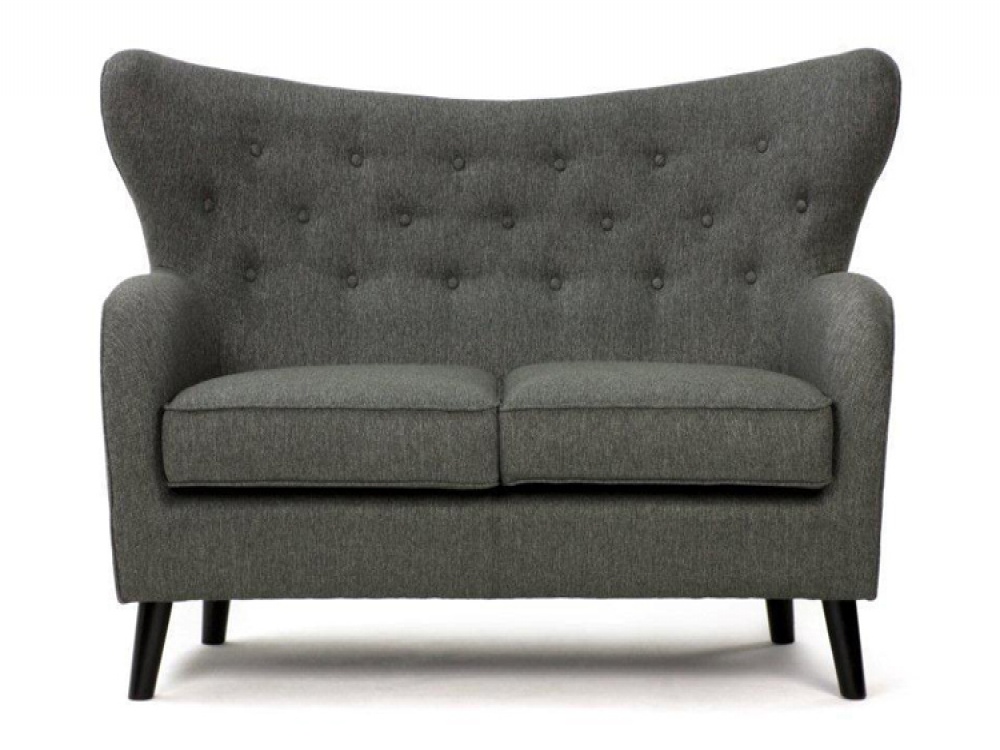 Flippa Grey Fabric 3 Seater Sofa with Buttoned Back