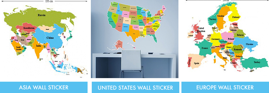 Map Wall Stickers from Fads.co.uk