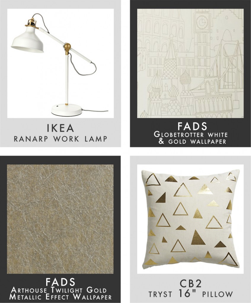 gold home accessories via FADS.co.uk