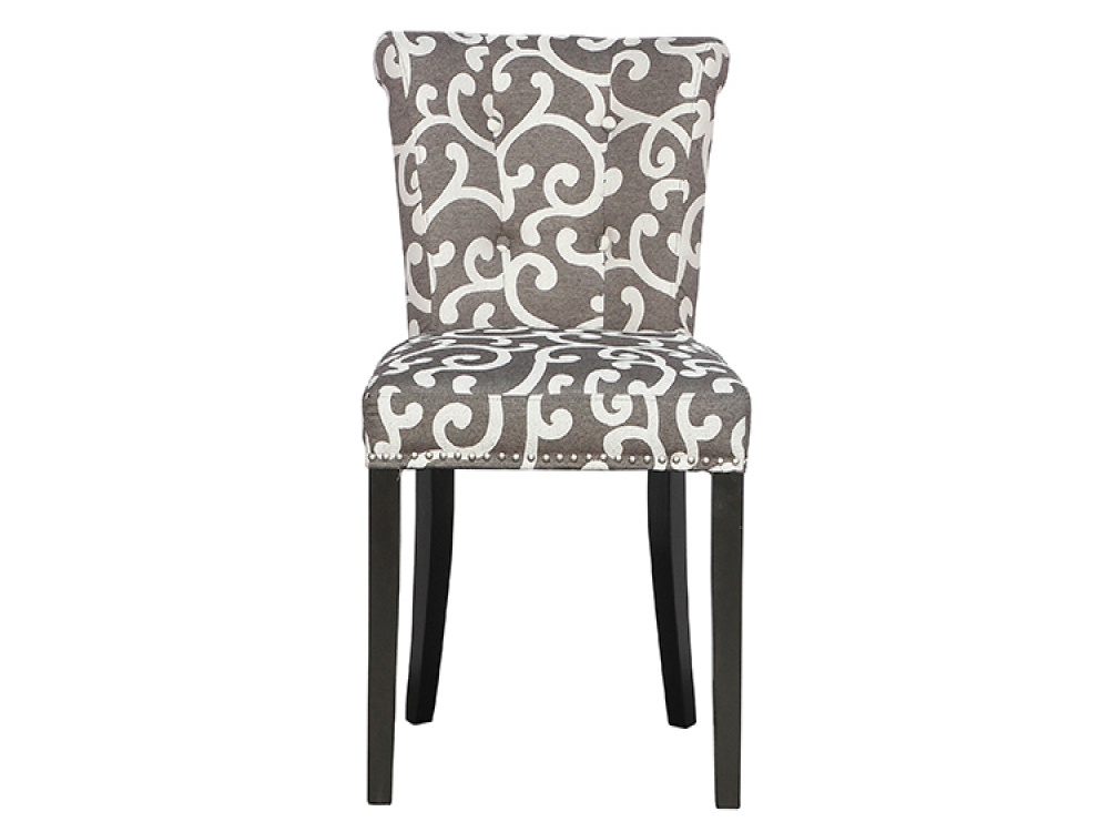 Sandringham Scroll Charcoal Fabric Chairs