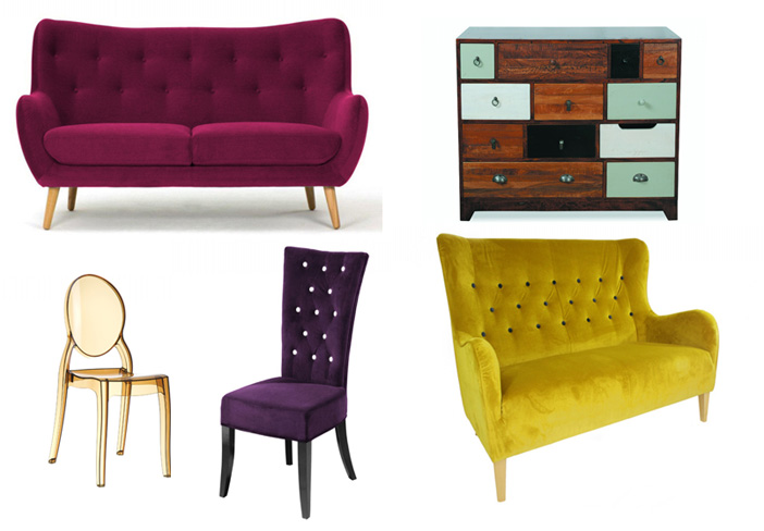 Fads furniture selection: colourful furniture