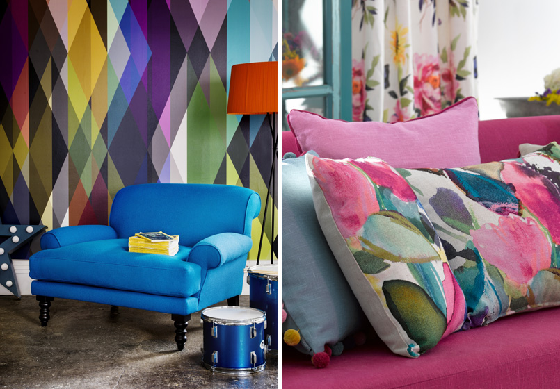 Living with colour inspiration. Credits: sofa.com and bluebellgrey.com