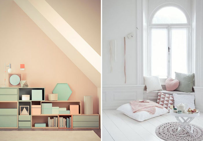 Winter pastels inspiration. Both images sourced on Pinterest. Credits: expensivelife.tumblr.com and raneytown.com
